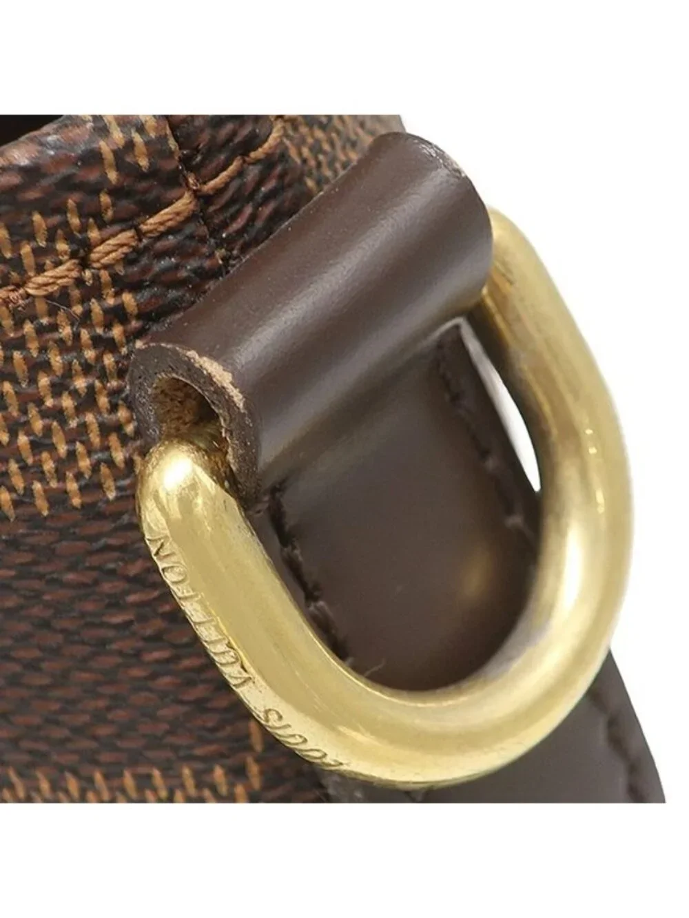 Louis Vuitton Bag Cabas Rosebery Damier Canvas Ebene Gold Shoulder Twist Lock